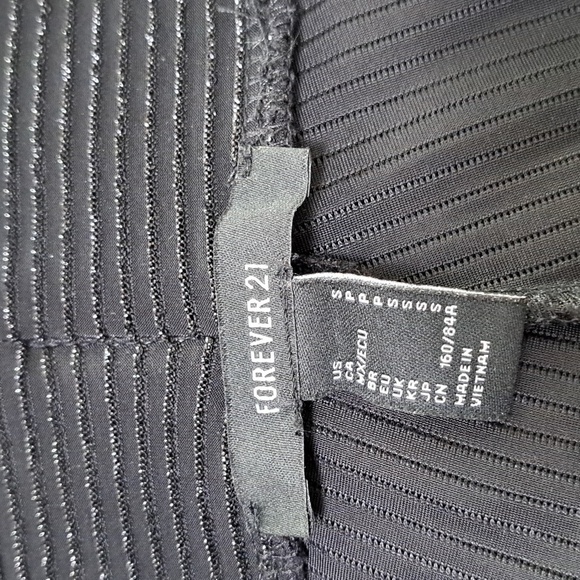 Forever 21 Ribbed Knit Pants With Metallic Accent Size Small - Picture 4 of 5